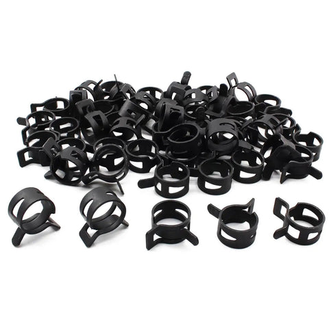 50 Pack 12mm Spring Band Clamps For Air Hose Water Pipe Fuel Line Vacuum Hose Fits 12.5 To 13.2mm OD Durable 65Mn Steel