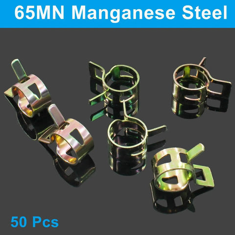 50 Pack Spring Band Clamps Heavy Duty Metallic Hose Clips For 12.5 To 13 Mm Outer Diameter Hoses Fits Air Water Vacuum And Fuel Lines