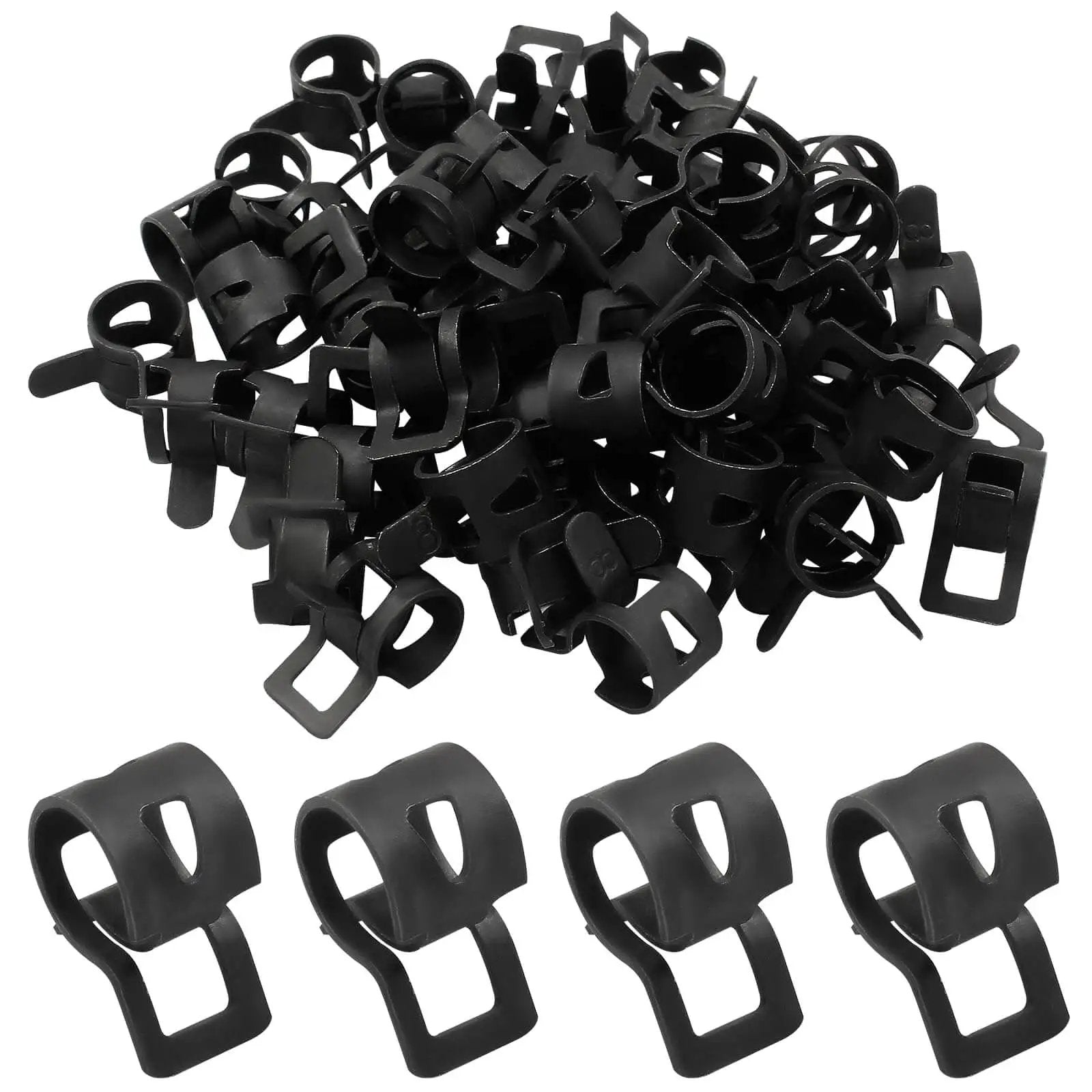 50 Pack 8mm ID Spring Band Clamps For Fuel Hose, Air T...