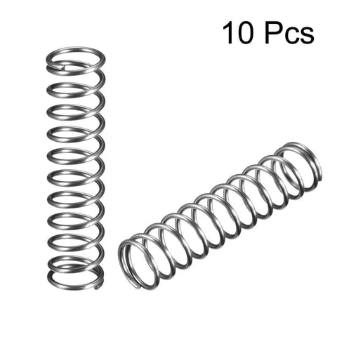 Heavy Duty Spring Steel Coil Set Of 10, 0.05 Inch Wire Diameter, 0.47 Inch Outer Diameter, 2 Inch Free Length, springs for tools and gear.
