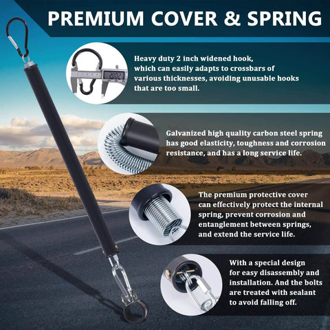 Securely holds air hoses and power cords with a heavy duty tender spring kit for semi trucks, trailers, and tractors