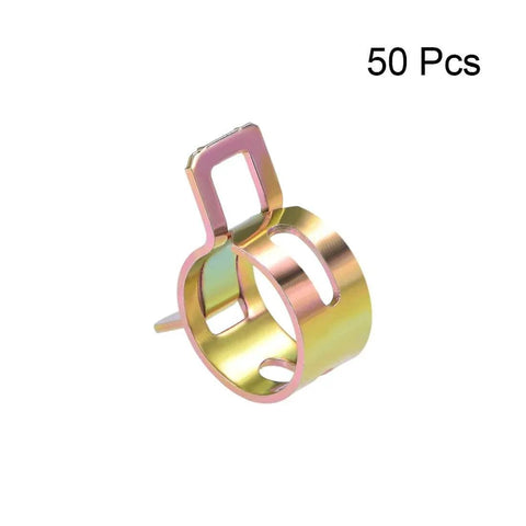Spring Band Type Hose Clamp 12mm Inner Diameter Fits 12.5-13.2mm Outer Diameter Hose 65Mn Steel Zinc Plated 50 Pieces