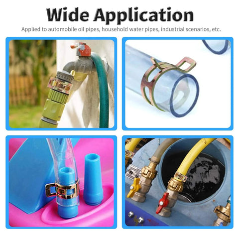 10 Pcs Spring Band Type Hose Clamps 7mm ID 0.28in 12mm Wide Manganese Steel Galvanized in various pipe applications