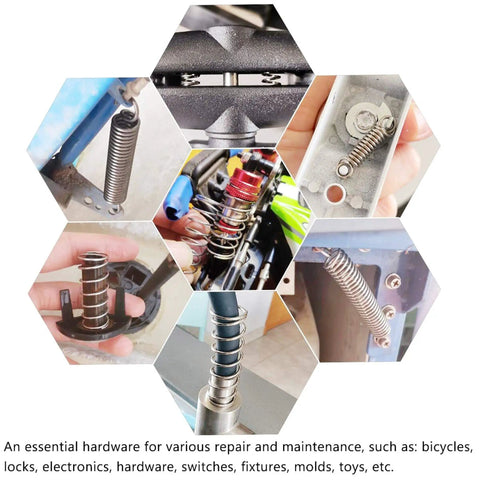 200 Piece Compression and Extension Spring Kit With Plastic Storage Box, 20 Sizes of Small Metal Coil Springs in use