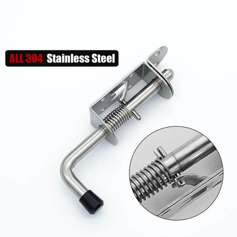 Spring Loaded Latch Pin 304 Stainless Steel Barrel Bolt Thickened 2mm Door Lock 5 Inch Brushed Finish Pack Of Two