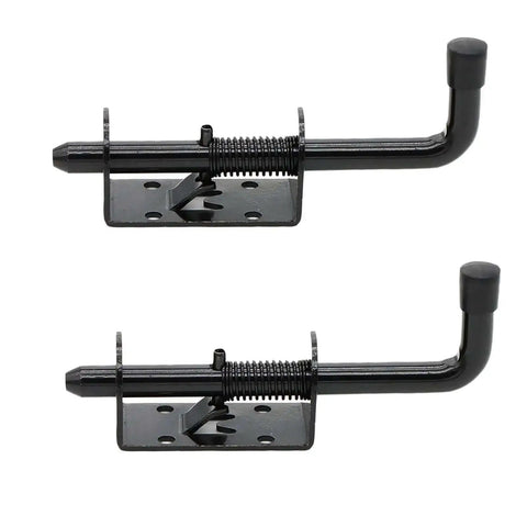 Heavy Duty Spring Loaded Latch Pin Door Lock For Doors Gates Cabinets And Sheds Five Inch Bolt With Half Inch Pin Carbon Steel Construction Corrosion Resistant Privacy And Security Padlock Ready