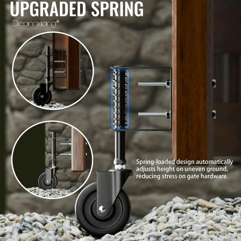 Spring Wheel For Gate Four Inch Spring Loaded Caster Wheel Set For Gates And...