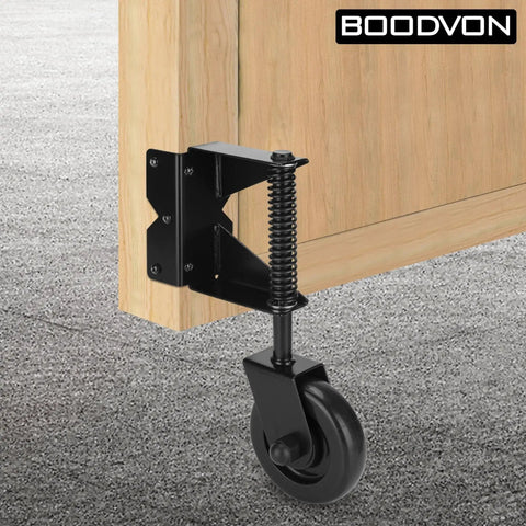 Heavy Duty Gate Wheel And Casters For Outdoor Wooden And Fence Gates Spring Loaded For Shock Absorption 360 Degree Swivel Left And Right Mounting