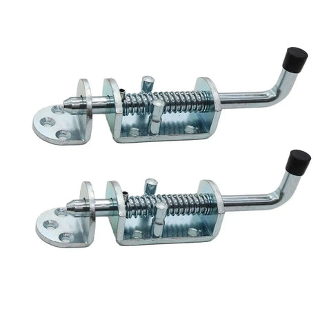Heavy Duty 6.5 Inch Spring Loaded Latch Pin Sliding Barrel Bolt Door Lock For Chests Cabinets Gates And Utility Trailers Two Pack, side view