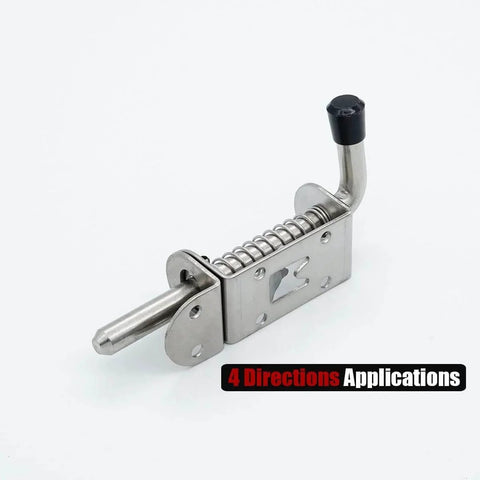 Spring Loaded Latch Pin 304 Stainless Steel Barrel Bolt Thickened 2mm Door Lock 5 Inch Brushed Finish Pack Of Two