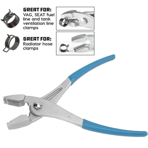 Spring Clamp Pliers Universal Radiator Hose Clamp Pliers 0.6 Inch Multi Directional for auto repair with strong jaws and blue grip