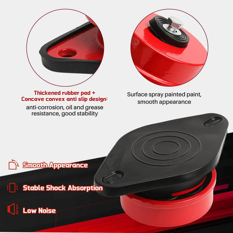 Close-up view of Heavy Duty Spring Vibration Isolators For Air Conditioners, Fans, Cooling Towers And Water Pumps with smooth red base and anti-corrosion rubber pad.