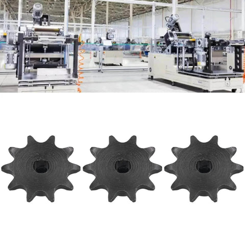 Three Piece Stainless Steel Sprockets Set With 8mm Pitch And 6mm D Hole Drive Gears Ten Teeth Each For Machinery Equipment Robotics Automated Production Lines Conveyors Industrial Drives And Automation Systems