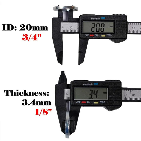Caliper measuring components of High Speed 12T Sprocket Kit With Five Eighth Inch Bore And Spacer For Twenty To Thirty CVT Mini Bike Go Kart Chains Forty Forty One And Four Twenty For Coleman KT196 CT200U BT200X CT200UEX Upgrade From Stock 10T To 12T For Faster Top End On Flat Terrain
