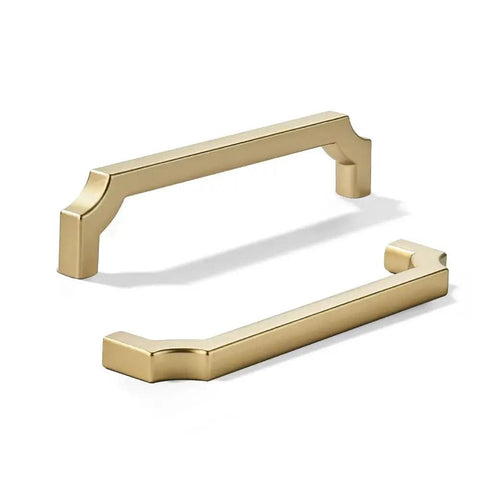 Square Brushed Gold Cabinet Pulls 2 Pack 6 Inch Center To Center Heavy Duty Zinc Alloy Handles for cabinets and drawers