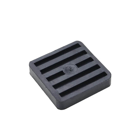 Eight high-hardness natural rubber isolator pads cushion vibration.