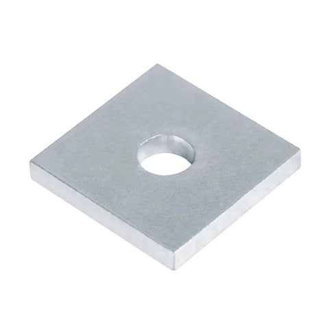 Premium 20 Pack Square Strut Washer Plates for 1-5/8 Channel with 3/8 Bolt Size made from carbon steel with electrogalvanized finish
