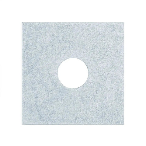 Square strut washer plate from Premium 20 Pack for 1-5/8 channel, 3/8 bolt size, electrogalvanized carbon steel surface view.