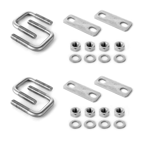 Square U Bolts 4 Pack M8 304 Stainless Steel With Washers And Nuts 30mm Inner Width For Ski Or Fishing Boat Or Sail Trailer
