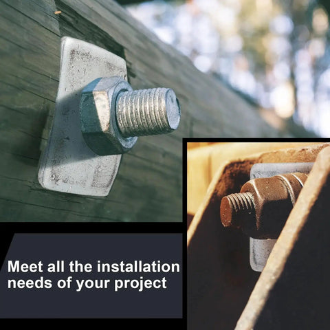 Keep fastenings secure with this 70 pack galvanized steel square washers set installed on wood and metal surfaces.