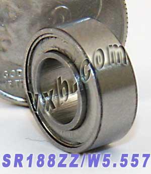 SR188ZZ/IW5.557 Shielded Bearing 1/4x1/2x inch 5.557mm Bearing