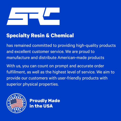 Specialty Resin & Chemical commitment statement with 'Proudly Made in the USA' badge.