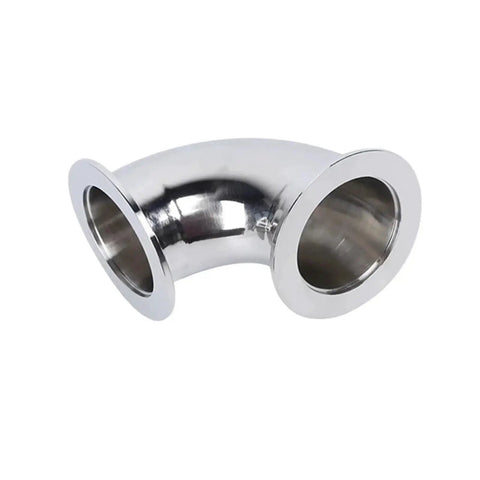 SS304 KF Vacuum 90 Degree Elbow Tri Clamp Flange Joint Compatible With KF16 KF25 KF40 KF50, shiny stainless steel finish