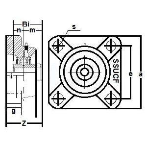 SSUCF201-12mm Stainless Steel Flange Unit 4 Bolt 12mm Bore Mounted Bearings - VXB Ball Bearings