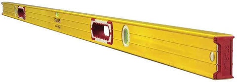 Side view of Stabila 37459 59 Inch Builders Level with high strength frame, removable end caps, and dual vial readings