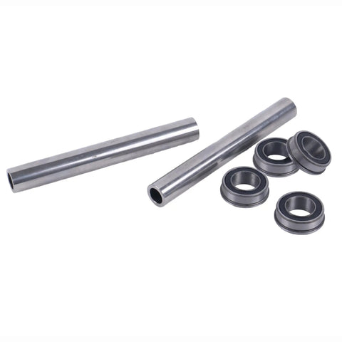 2X Stainless Steel Front Wheel Axle And Bearing Conversion Kit For Husqvarna 6 Inch Wheel Sleeves components shown.