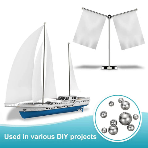 6 Pcs M6 By 25mm Ball Knob Nuts Crafted From 304 Stainless Steel shown with sailboat and DIY projects, corrosion resistant.