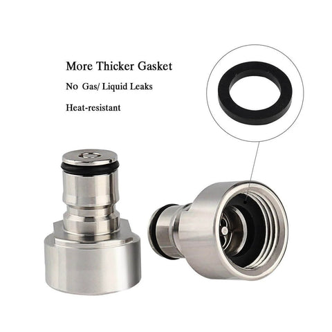 Ball Lock To Sankey Keg Adapter Conversion Kit In Stainless Steel With Food Grade Silicone Washers, Five Eighth Inch Thread