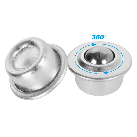 Sixteen Piece Five Eighth Inch Stainless Steel Ball Transfer Bearings Set With 360 Degree Rotation Universal Base