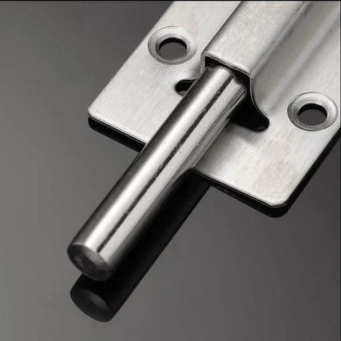 Close-up of a 20 Pack 3 Inch Stainless Steel Barrel Bolt Latch Set With 6 Screws For Indoor Doors And Gates Silver Sliding Bolt Lock For Top Of Door.