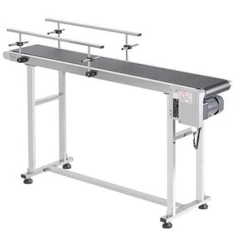Industrial Grade Stainless Steel Motorized Belt Conveyor For Inkjet Coding Applications With PVC Anti Static Belt 59 By 15.7 Inch Conveyor Table