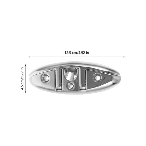 Hohopeti folding boat dock cleat, 316 stainless steel, silver finish, 4.92-inch length