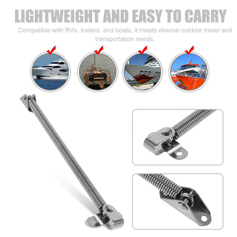 OSOLADY stainless steel hatch spring for flip-up boat lids, 8.27 in, marine-grade stay-open bracket (Amazon)