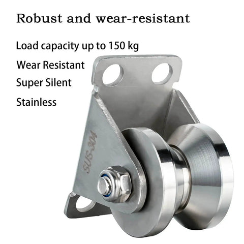 32mm Cable Pulley Wheel Wall Mount With Dual Bearings And Heavy Duty Construction For Smooth Wire Rope Travel 3 To 10mm Stainless Steel V Style Rope Pulley