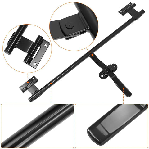 Durable stainless steel 36 inch cam bar lock provides secure, rust resistant protection for trailer doors, black finish