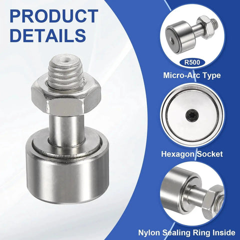 CF8 Stainless Steel Cam Follower Needle Roller Bearing KR19 Miniature Cam Follower with hexagon socket and nylon sealing ring