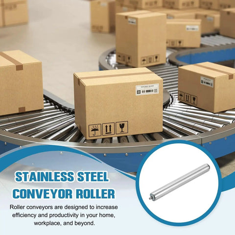 Stainless Steel Conveyor Roller 2 Inch Diameter 14 Inch Length Heavy Duty Gravity Transmission Pro Grade Replacement Part in warehouse