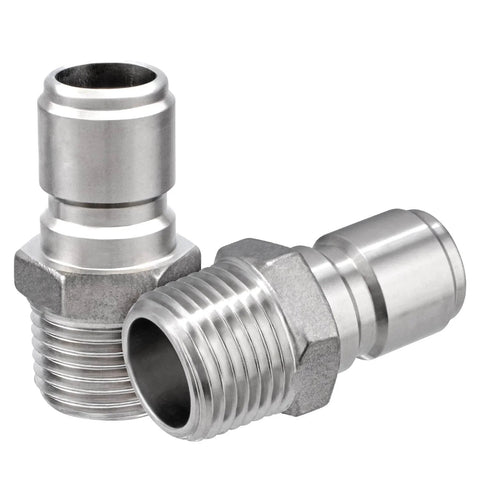 Stainless Steel Quick Disconnect Male NPT 1/2 Inch Homebrewing Connector 2 Pack For Fast Easy Brew System Hookups