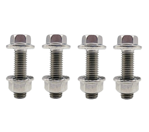 Stainless Steel Flange Screws Bolts and Nuts Kit for Exhaust Manifold M10x1.5 35mm 4 Pack, showing all four screws and nuts