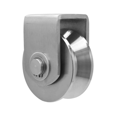Grooved Wheel Pulley Block Pulley Wheel Stainless Duplex Bearing Silent Detachable Heavy Duty Traction Wheel side view