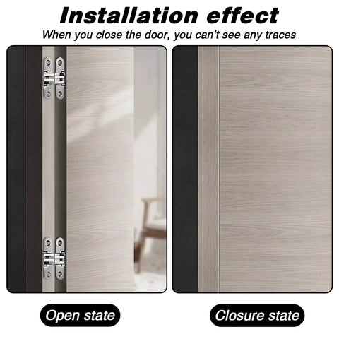 Installation effect of Four Pack Stainless Steel 180 Degree Hidden Hinges for Doors And Cabinets.