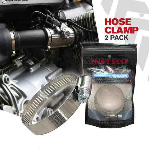 Stainless Steel Hose Clamps Set Two Adjustable Hose Clamps From One And A Quarter Inch To Two And A Quarter Inch 32 To 57 Mm Heavy Duty Radiator Fuel Line Plumbing Automotive Mechanical Applications shown with engine setup