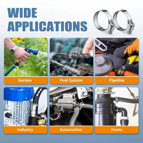 Hose Clamps Assortment Kit 20 Pieces One Quarter To One And A Half Inch Stainless Steel Adjustable Worm Gear Tube Clamps applications