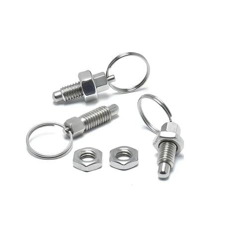 Beefy Heavy Duty Stainless Steel Pull Ring Indexing Plungers Set Of 4 M10 Retractable Spring Loaded Plungers Quick Release Pins