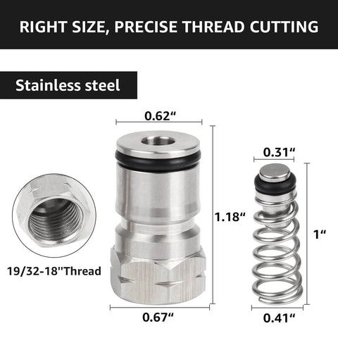 Ball Lock Keg Post Quick Disconnect Set For Corny Kegs Stainless Steel Homebrew Connectors 19/32-18 Female Thread