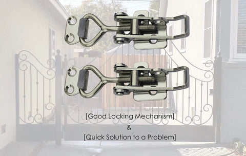 Stainless Steel Adjustable Latch Buckle Cabinet Box Lever Handle Toggle Catch Lock For Doors And Drawers 75 To 95 Mm Range 2 Pack